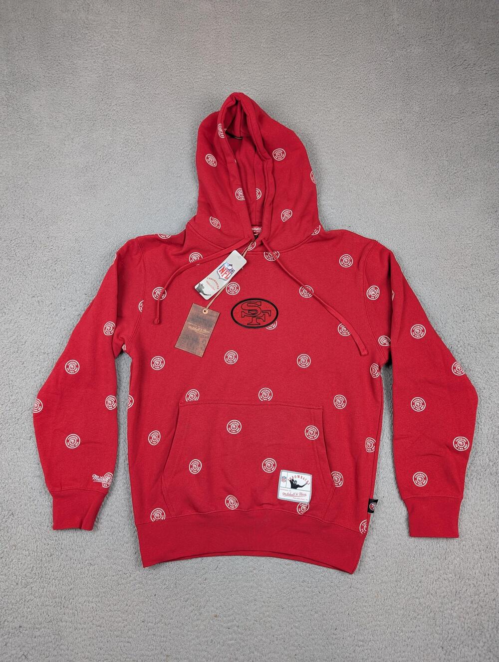 San Francisco 49ers Hoodie Womens Medium Red NFL Football Mitchell & Ness New